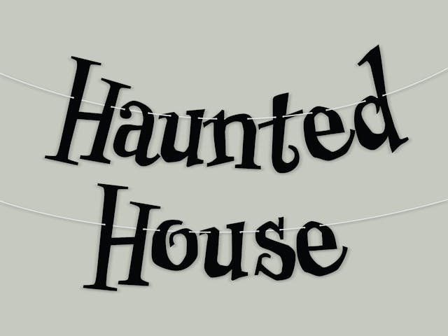 Custom "Haunted" Banner - Personalized scary movie, wizard, Halloween, haunted house theme party