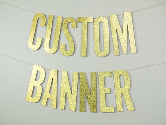Custom "Narrow Block" Banner - Tall letters, all caps, hashtag