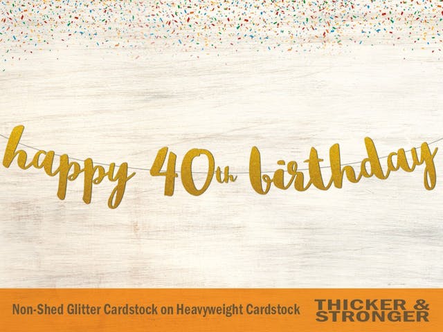 Happy 40th Birthday Banner, Script Font - 40th Birthday Sign, Happy Birthday Banner, 40th Birthday, 40th Birthday Party