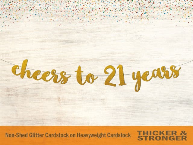 Cheers To 21 Years Banner, Script Font - Birthday Banner, party decor, 21st birthday party decor, finally legal