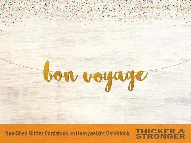 Bon Voyage Banner, Script Font - Going Away Party, Retirement Party, Travel Party, Farewell Party, Farewell Banner