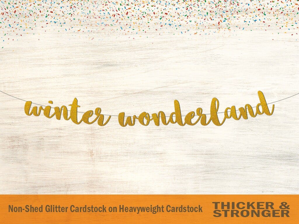 Winter Wonderland Banner, Script font - winter wonderland, winter birthday,  first birthday, birthday banner, frozen birthday - Custom Paper Props