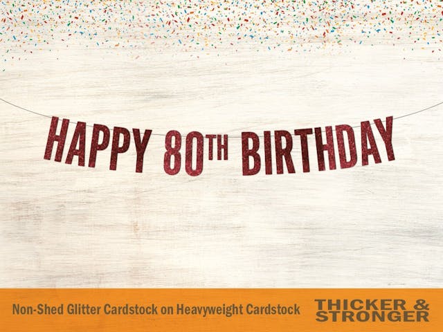 Happy 80th Birthday Banner, Block Letters - 80th birthday party sign, 80th Birthday Banner, 80th Birthday Party
