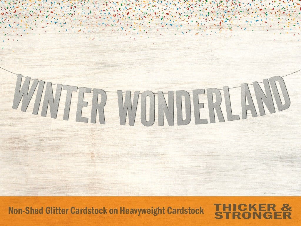 Winter Wonderland Banner, block letters - winter wonderland, winter  birthday, first birthday, birthday banner, frozen birthday - Custom Paper  Props