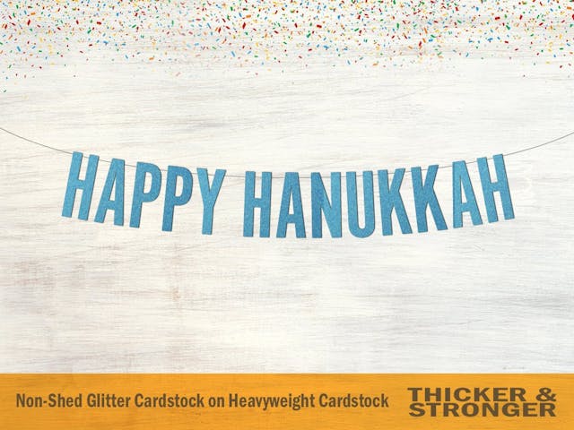 Happy Hanukkah Banner, Block Letters - Hanukkah Sign, Hanukkah Decoration, Hanukkah Garland, Holiday Decor