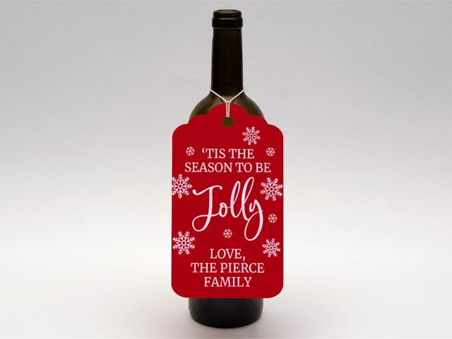 Holiday Gift Tag - Tis the season to be jolly, Christmas, printed tag