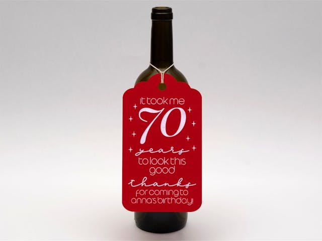 Birthday Gift Tag - It took me 70 years to look this good, 70th birthday, custom milestone printed tag