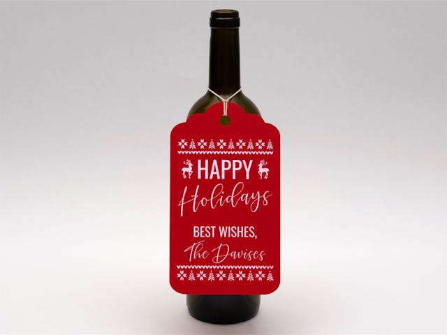 Holiday Gift Tag - Happy Holidays, best wishes, Christmas, printed tag