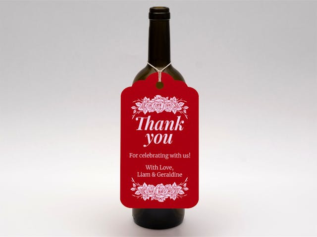 Wedding Gift Tag - Thank you for celebrating with us, floral design, custom milestone printed tag