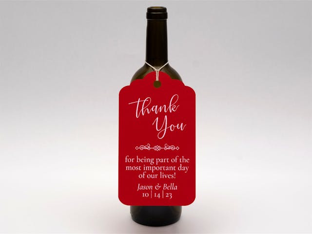 Wedding Gift Tag - Thank you for being part of the most important day of our lives, custom milestone printed tag