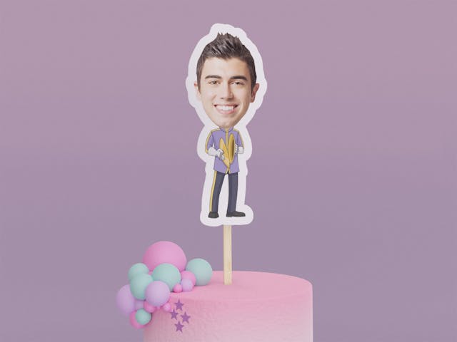 Cartoon Cymbal Player Cake Toppers - Custom Birthday Party Cake Toppers, Party Decoration