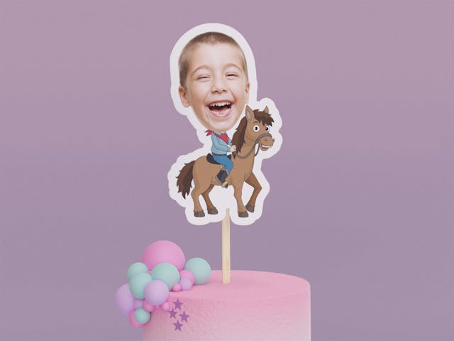 Cartoon Horse Cake Toppers - Custom Birthday Party Cake Toppers, Party Decoration