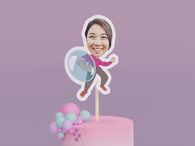 Cartoon Gamer with Shield Cake Toppers - Custom Birthday Party Cake Toppers, Party Decoration