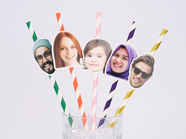 Custom Face Photo Straws - Personalized Birthday Straws, Party Decorations